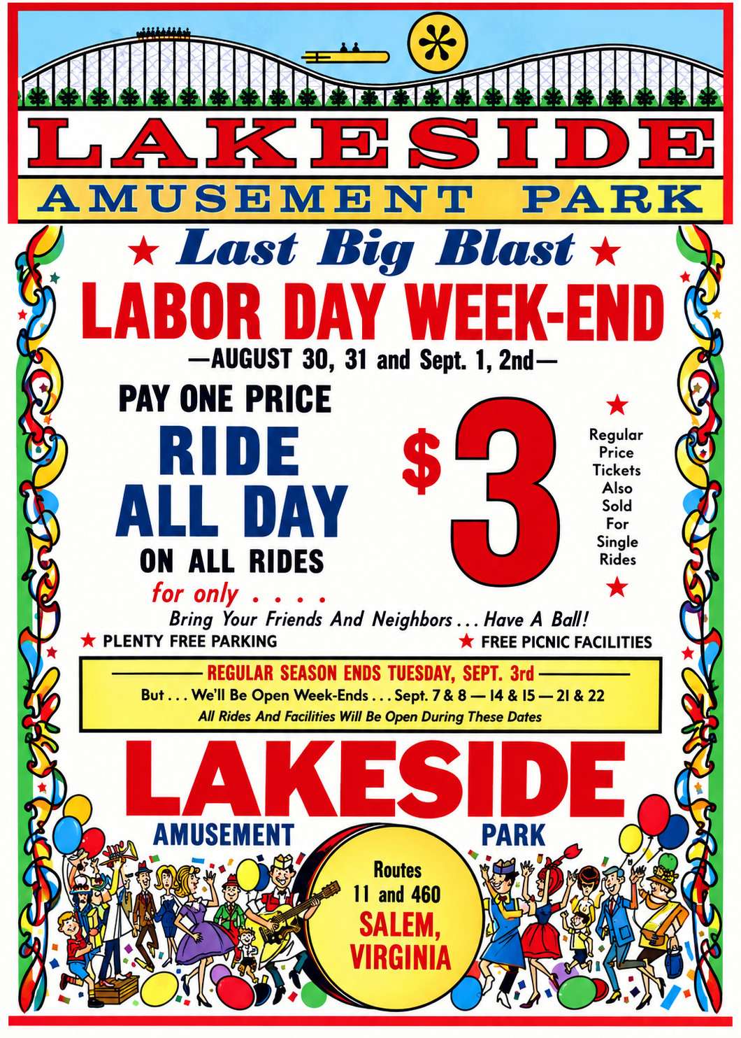Vintage Lakeside Amusement Park Ad Magnet –  Salem, Virgina