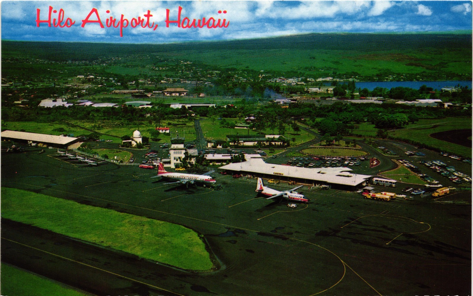Vintage Hilo Airport Hawaii Aerial View Chrome Postcard Mike Roberts C18824 Vintage Hilo Airport Hawaii Aerial View Chrome Postcard Mike Roberts C18824