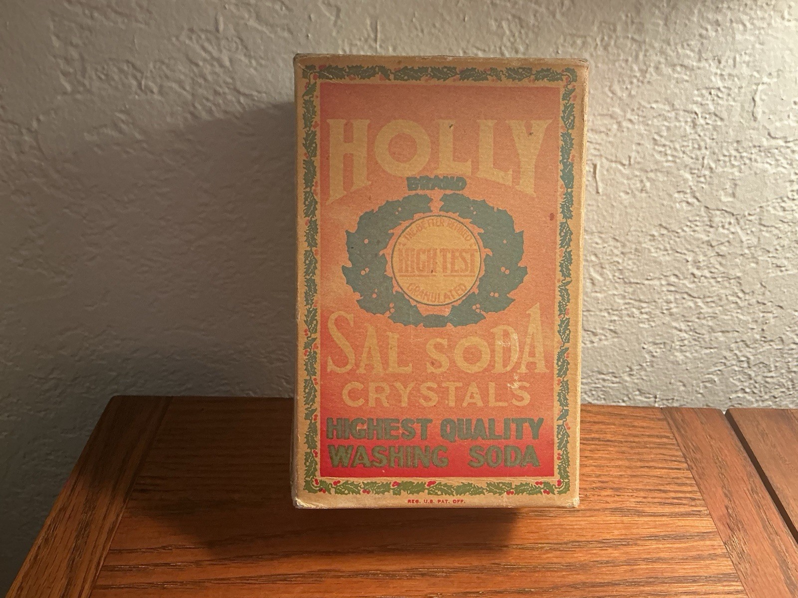 VTG Holly Brand Sal Soda Crystals  Unopened Box c.1935-43 Vernon CA RATTLE  Rare