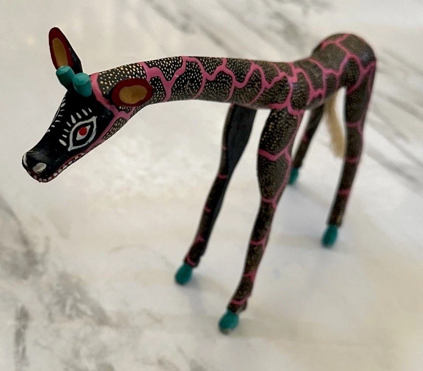 VTG Oaxaca Alebrije Mexican Handcrafted Folk Art deer Francisco Melchor SIGNED 