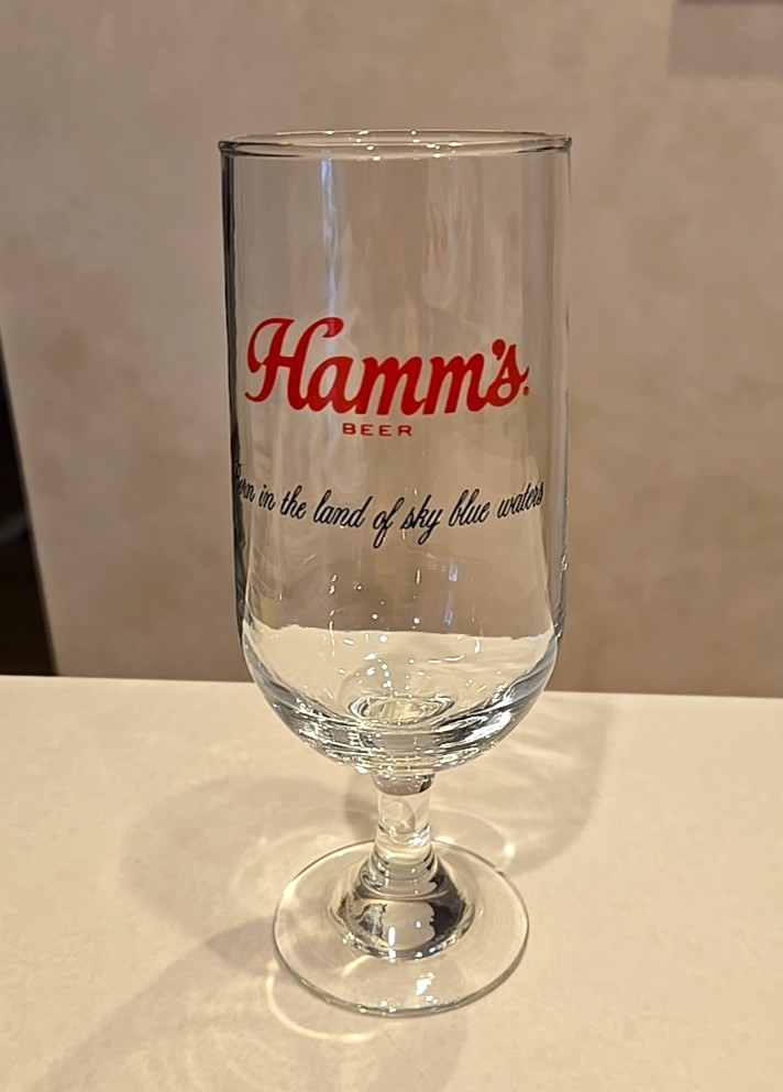 Hamm’s Beer Short Stemmed 7”Glass Born in the Land of the Blue Waters