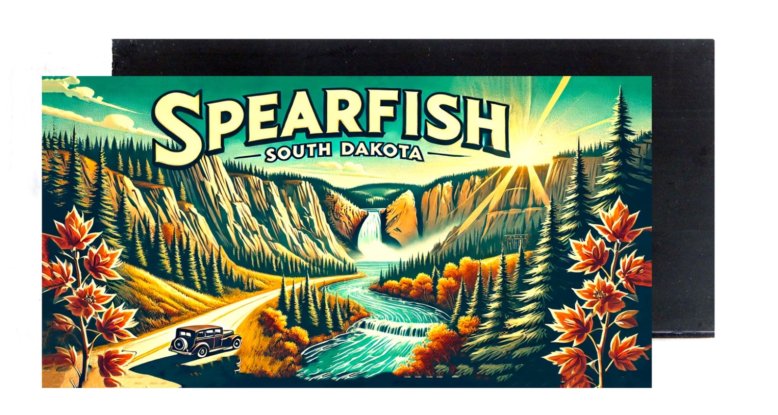 Spearfish South Dakota FRIDGE MAGNET travel souvenir (2 x 4 inches wood) Spearfish South Dakota FRIDGE MAGNET travel souvenir (2 x 4 inches wood)