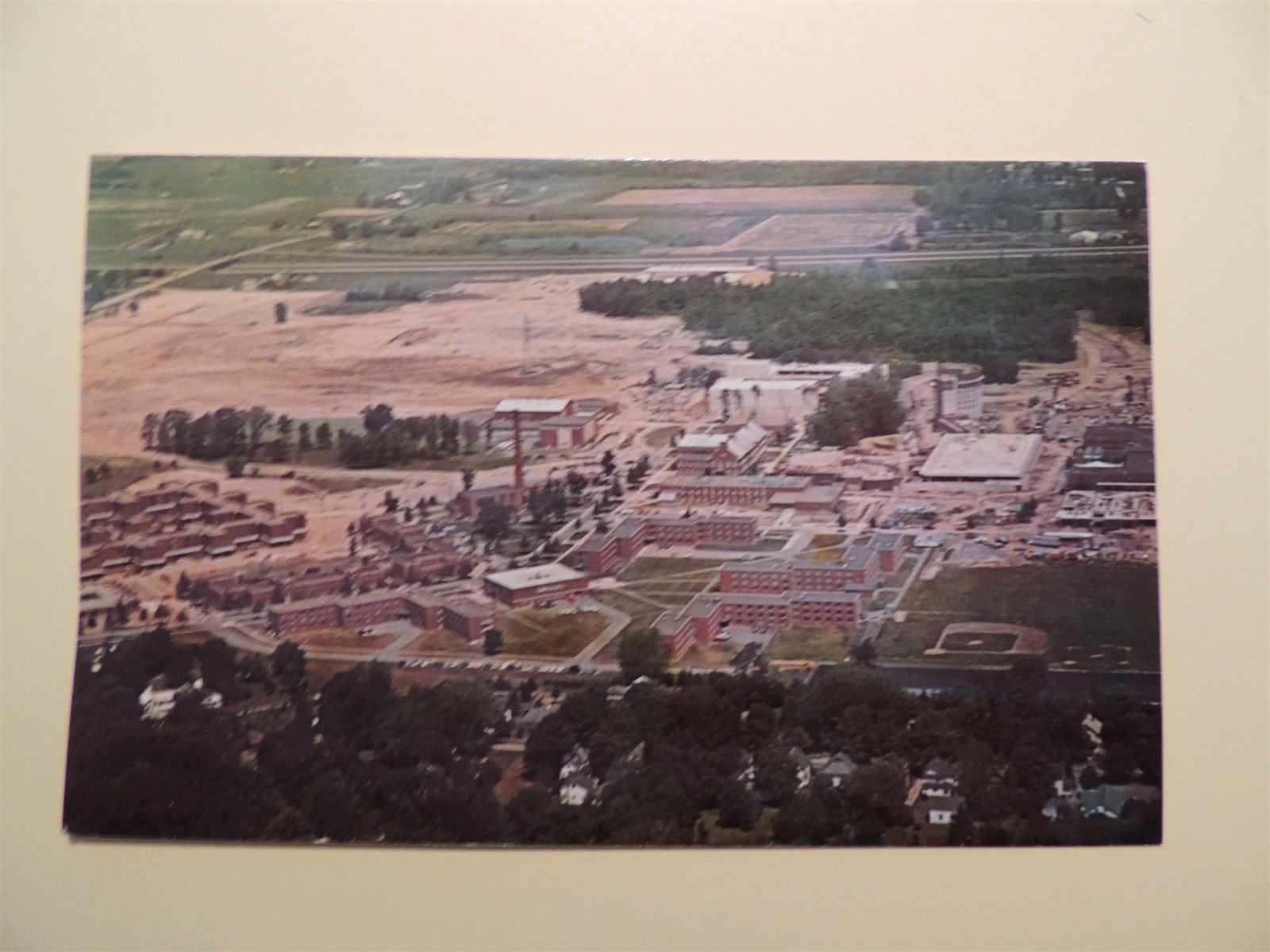 State University College Fredonia New York postcard campus aerial 1967