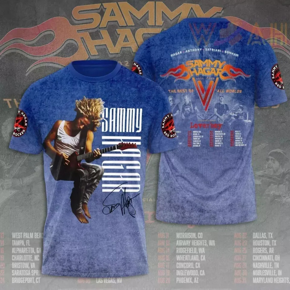Tour 2024 Sammy Hagar 3D T Shirt Size S-5XL Gift For Fans