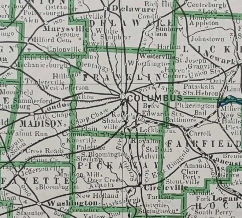 Vintage 1884 OHIO Map 13