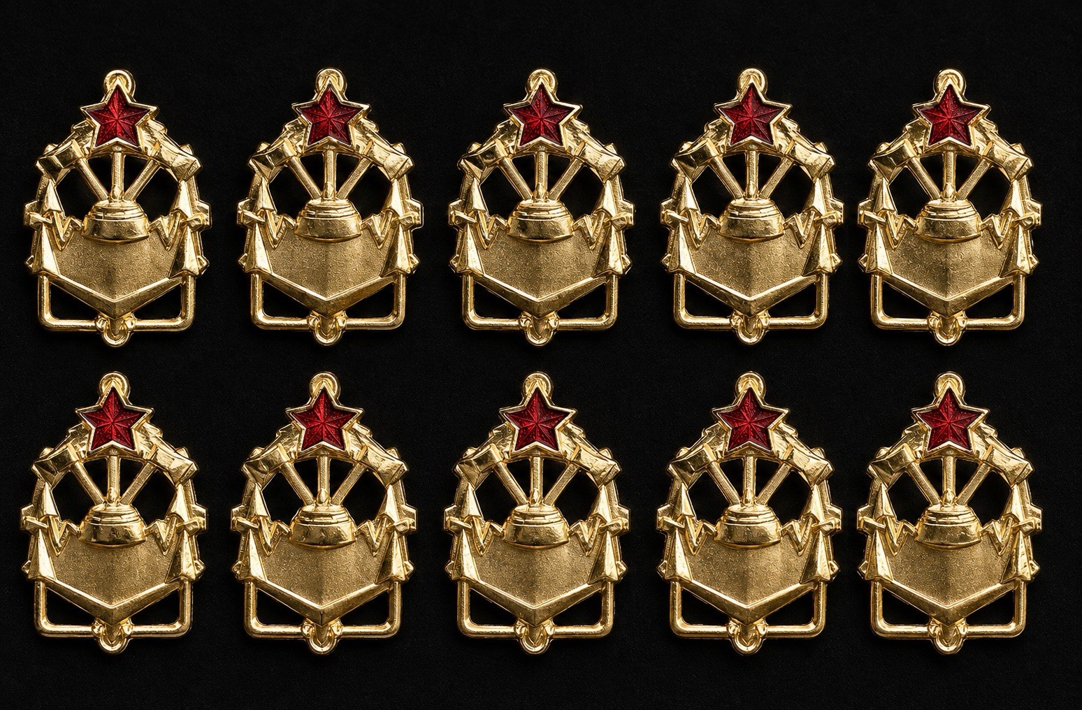 10 SET RUSSIAN SOVIET USSR ARMY MILITARY ENGINEERS COLLAR DEVICES PINS BADGE