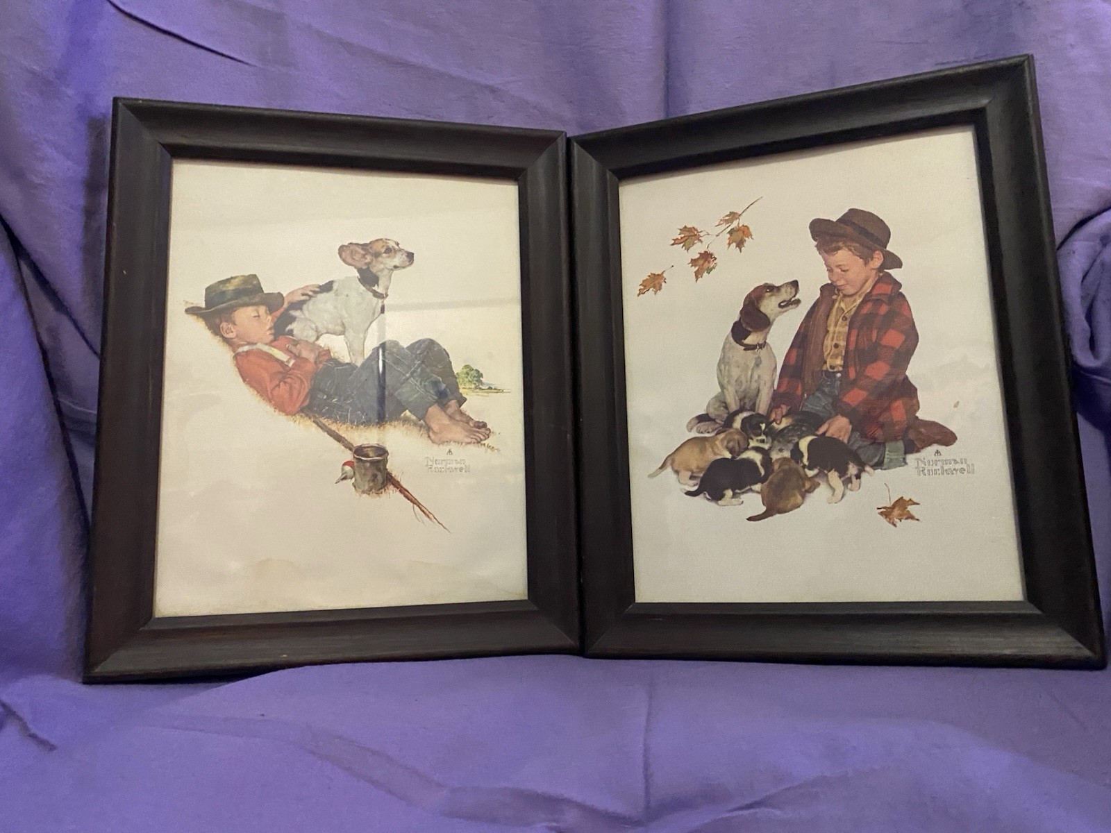 VTG Norman Rockwell Framed official Prints Lot Of 2  Made In USA