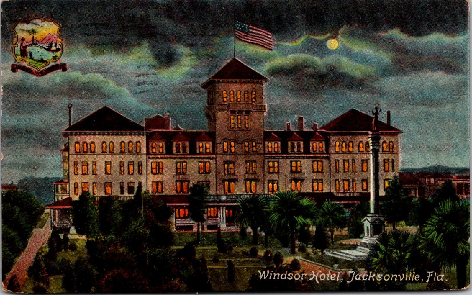 Windsor Hotel Jacksonville FL 1912 Vintage Postcard TP12-10