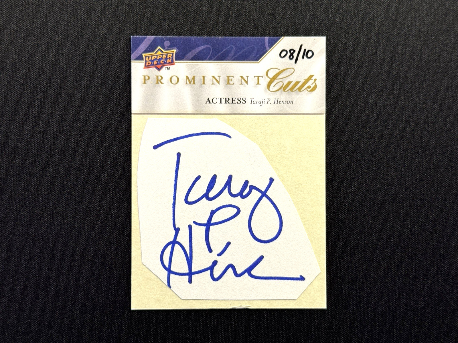 Taraji P. Henson 2009 Upper Deck Prominent Cuts Signature Auto Autograph #08/10