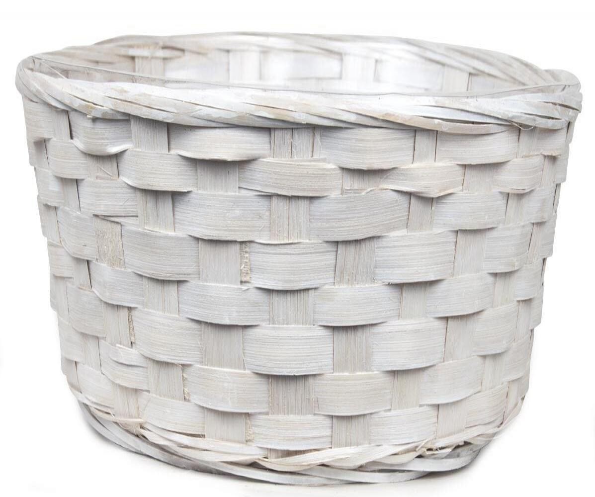 MDR Trading AI-2030WW-Q02 12 x 4 in. White Wash Woven Basket - Set of 2