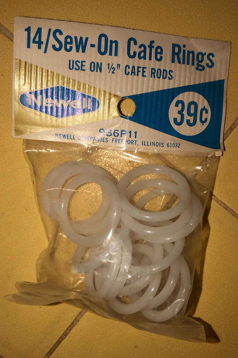 1950s-60s New Newell 14/Sew-on Cafe Rings Use On 1/2” Cafe Rods 936P11