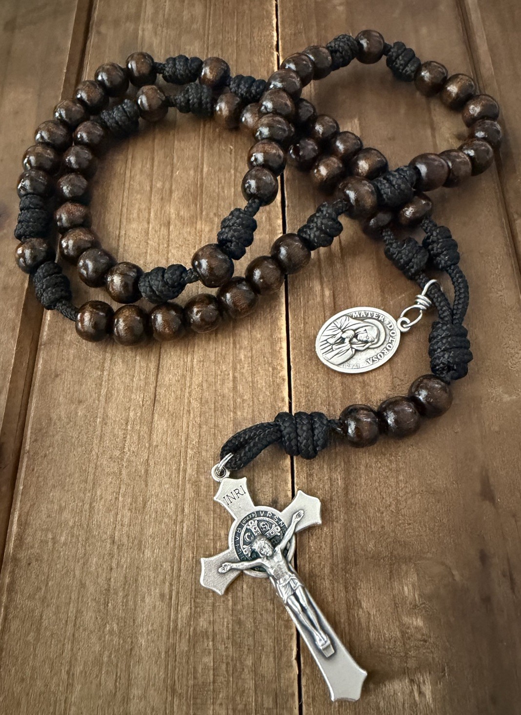 Seven Sorrows Of Mary Chaplet, Durable Rosary, Wooden Beads Chaplet, Handmade Seven Sorrows Of Mary Chaplet, Durable Rosary, Wooden Beads Chaplet, Handmade