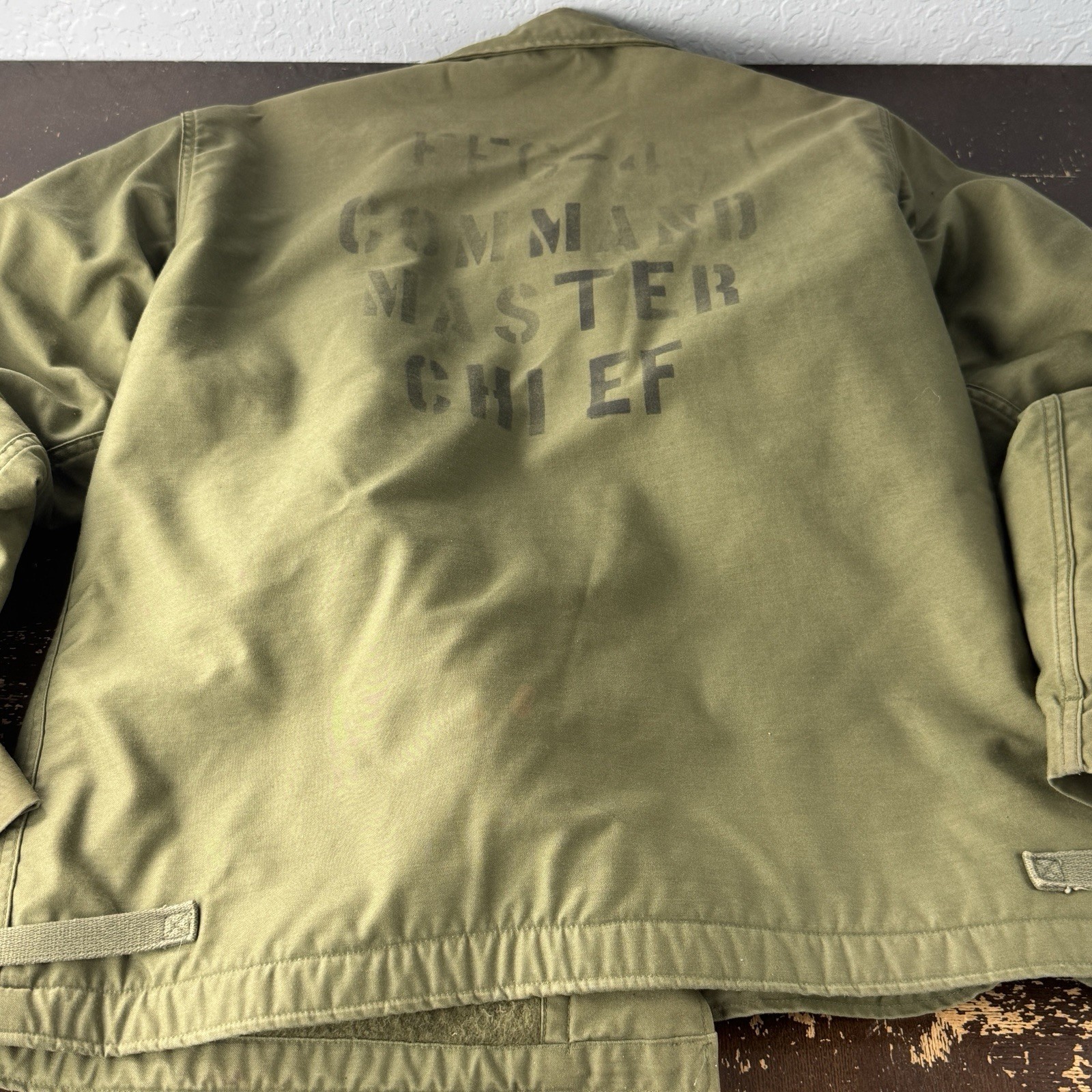 Vintage US Navy Command Master Chief Billet FFG-4 USS Talbot A-2 Pea Coat Jacket