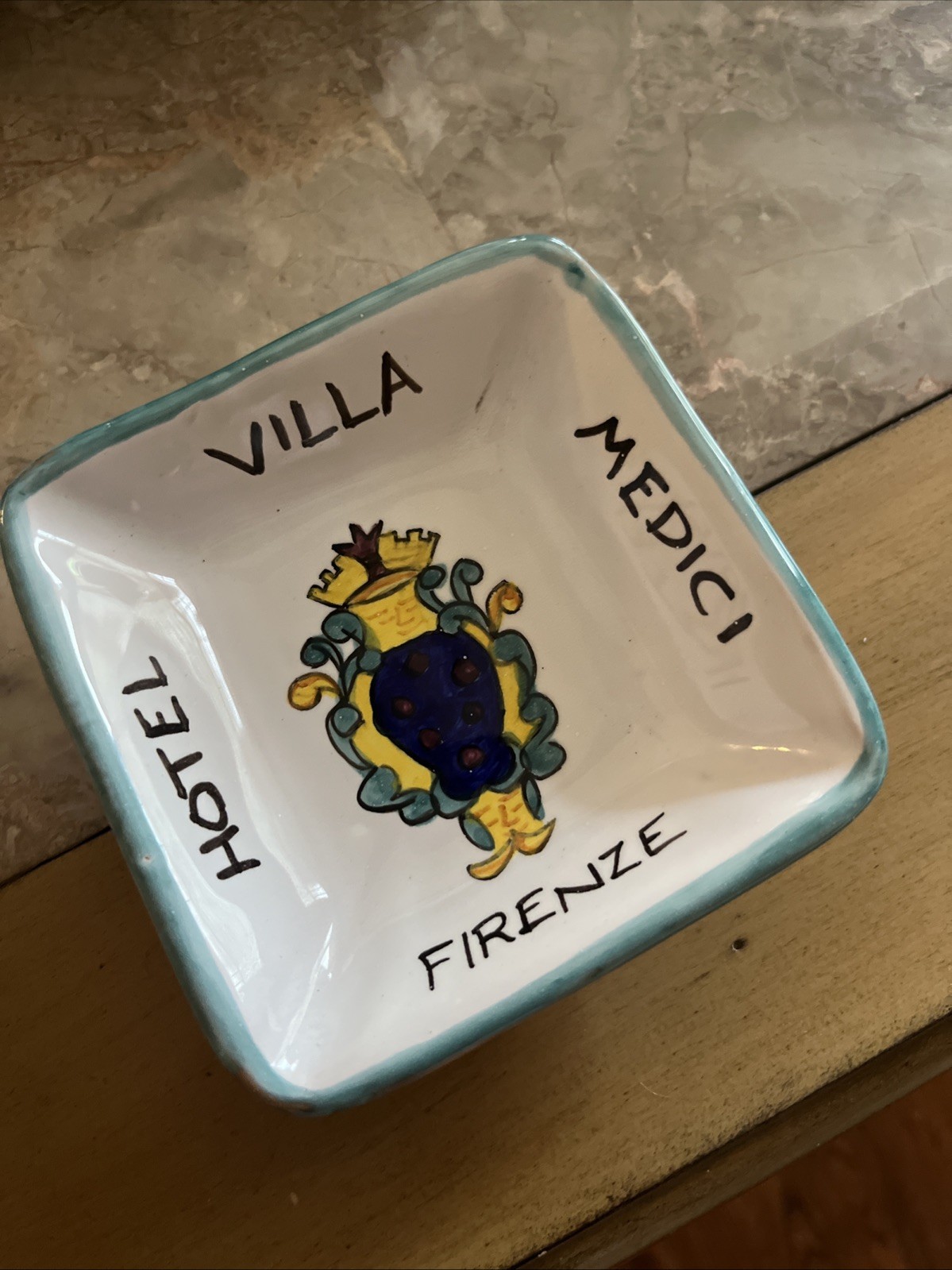 RARE Antique Villa Medici Firenze Hotel Ashtray Italy RARE Antique Villa Medici Firenze Hotel Ashtray Italy