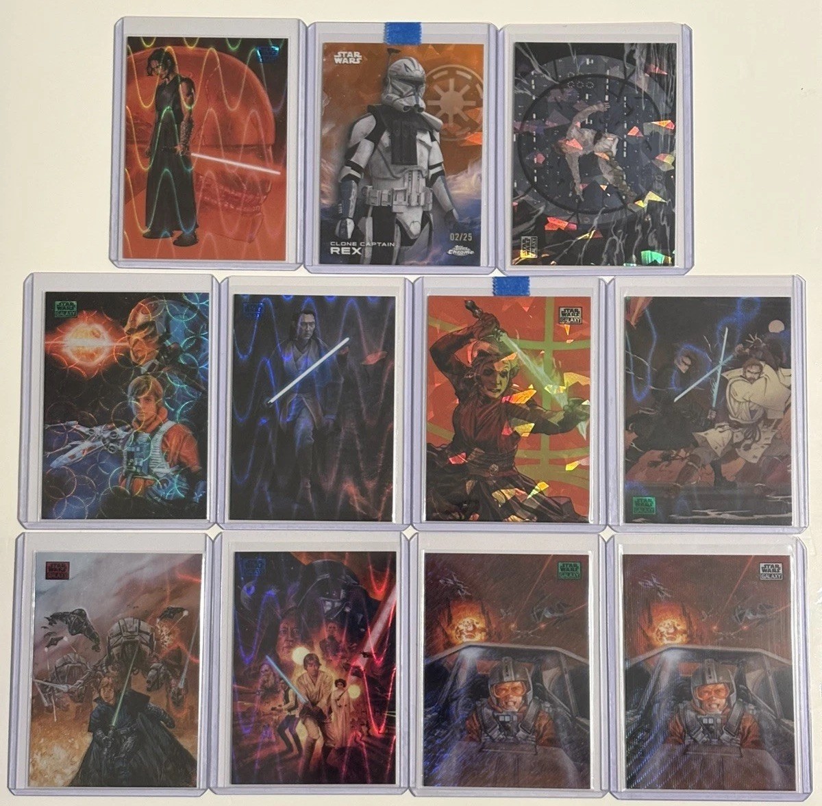 Topps Star Wars Lot 30 Cards Galaxy, Masterwork, Chrome Sapphire, Auto rainbow Topps Star Wars Lot 30 Cards Galaxy, Masterwork, Chrome Sapphire, Auto rainbow