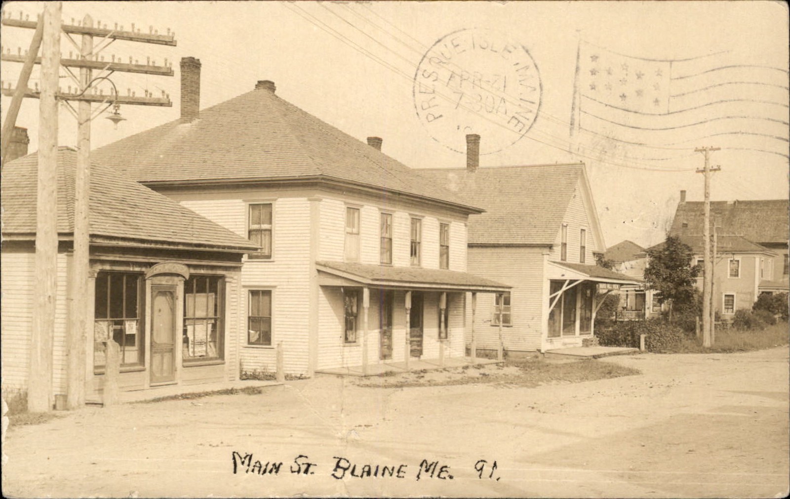 Blaine Maine ME Main Street c1910 Real Photo Vintage Postcard bhn Blaine Maine ME Main Street c1910 Real Photo Vintage Postcard bhn