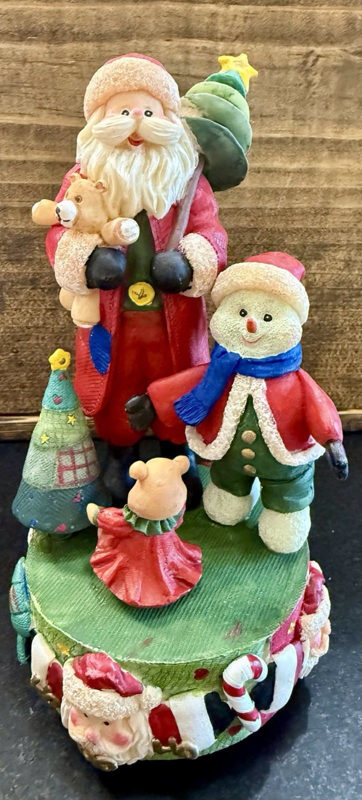 Vintage Dillard’s Folk Art Santa Musical Figurine 9” See Video