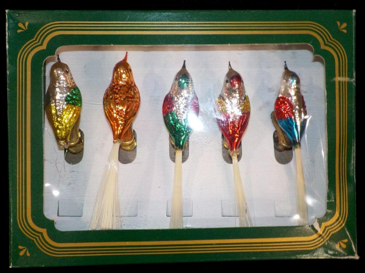 Lot 4 Vtg KURT ADLER Traditional GLASS CLIP-ON 4.5