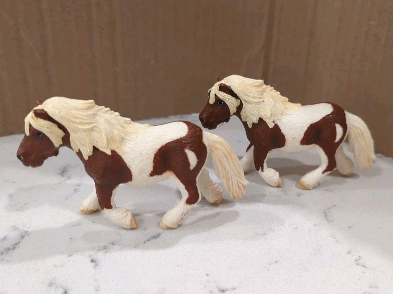 2 x Schleich 2004 Retired Shetland Pony Mare 13297