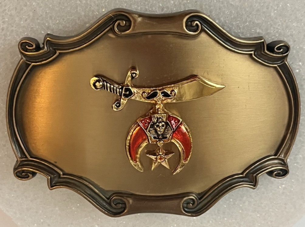 VTG Freemason/Masonic Shriners 1978 Raintree Sword/Crescent Emblem Belt Buckle VTG Freemason/Masonic Shriners 1978 Raintree Sword/Crescent Emblem Belt Buckle