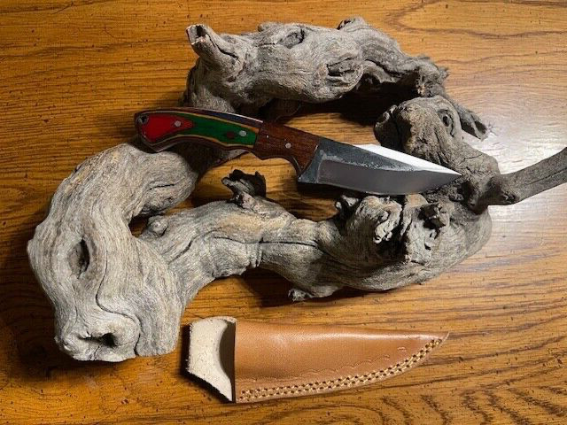 Sweet EDC Caping belt  knife High Carbon Steel w/  wood handles