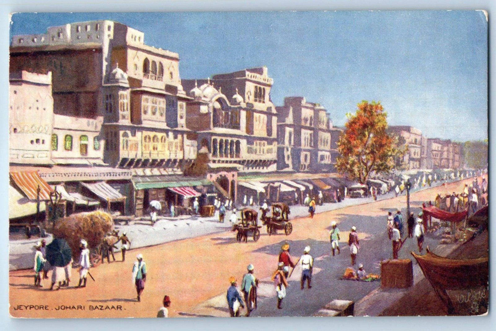 c1910\'s View Of Johari Bazaar Jeypore India Oilette Tuck Antique Postcard c1910\'s View Of Johari Bazaar Jeypore India Oilette Tuck Antique Postcard