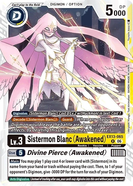 Digimon EX13 Sistermon Blanc Awakened  Ex13-065 Rare Card x 4 Playset Pre Order