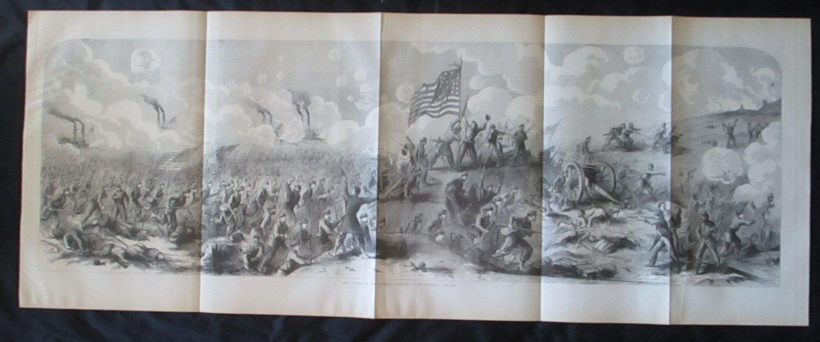 1898 Panorama Civil War Print - Capture of Fort Donelson, Tennessee - FRAME IT