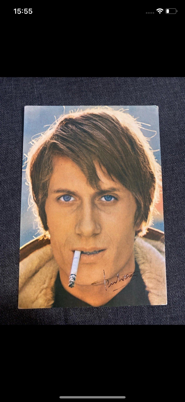 Postcard Singer Jacques Dutronc Autographed Autograph
