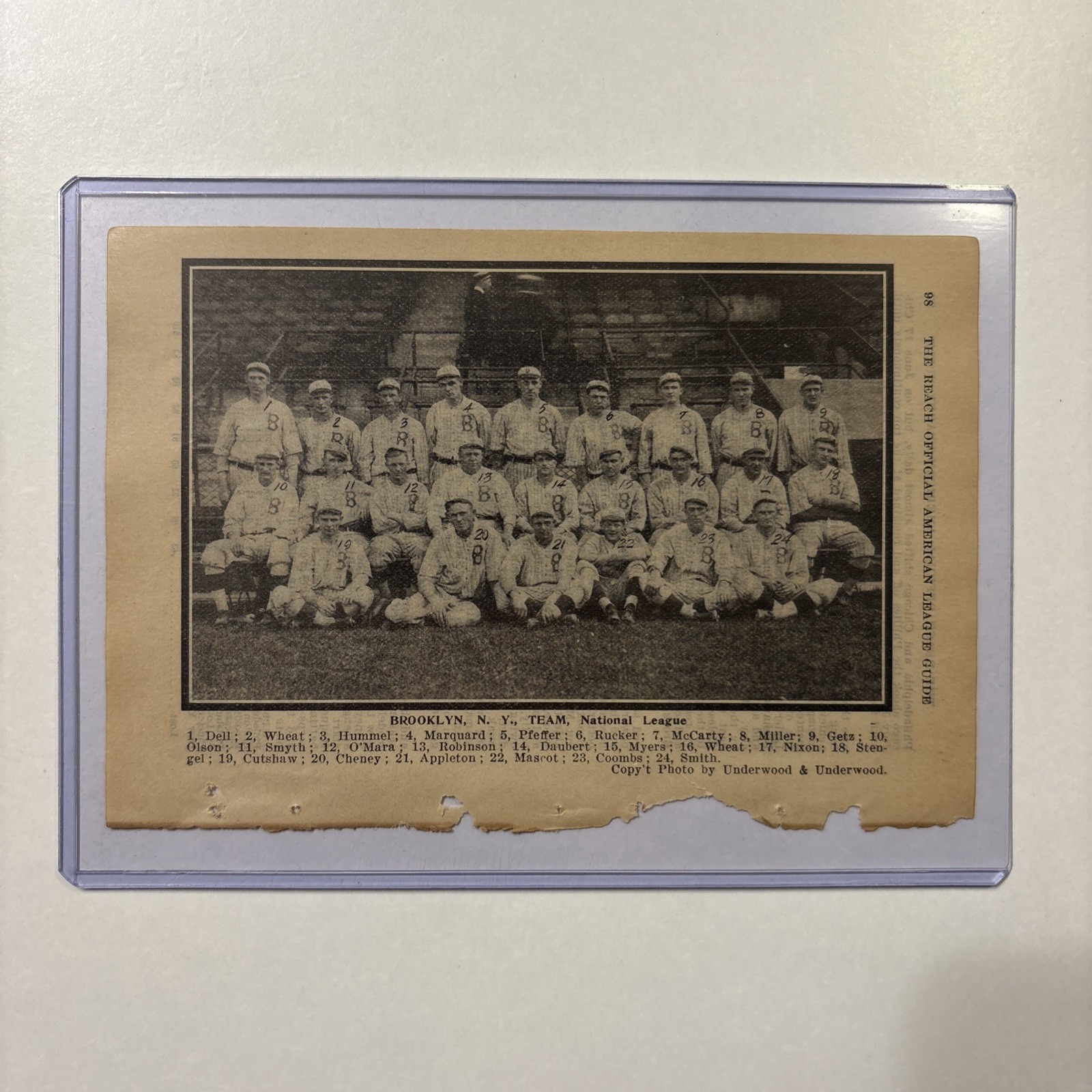 1915 Brooklyn Dodgers Team Picture Stengel/Robinson/Wheat/Daubert Rare Antique
