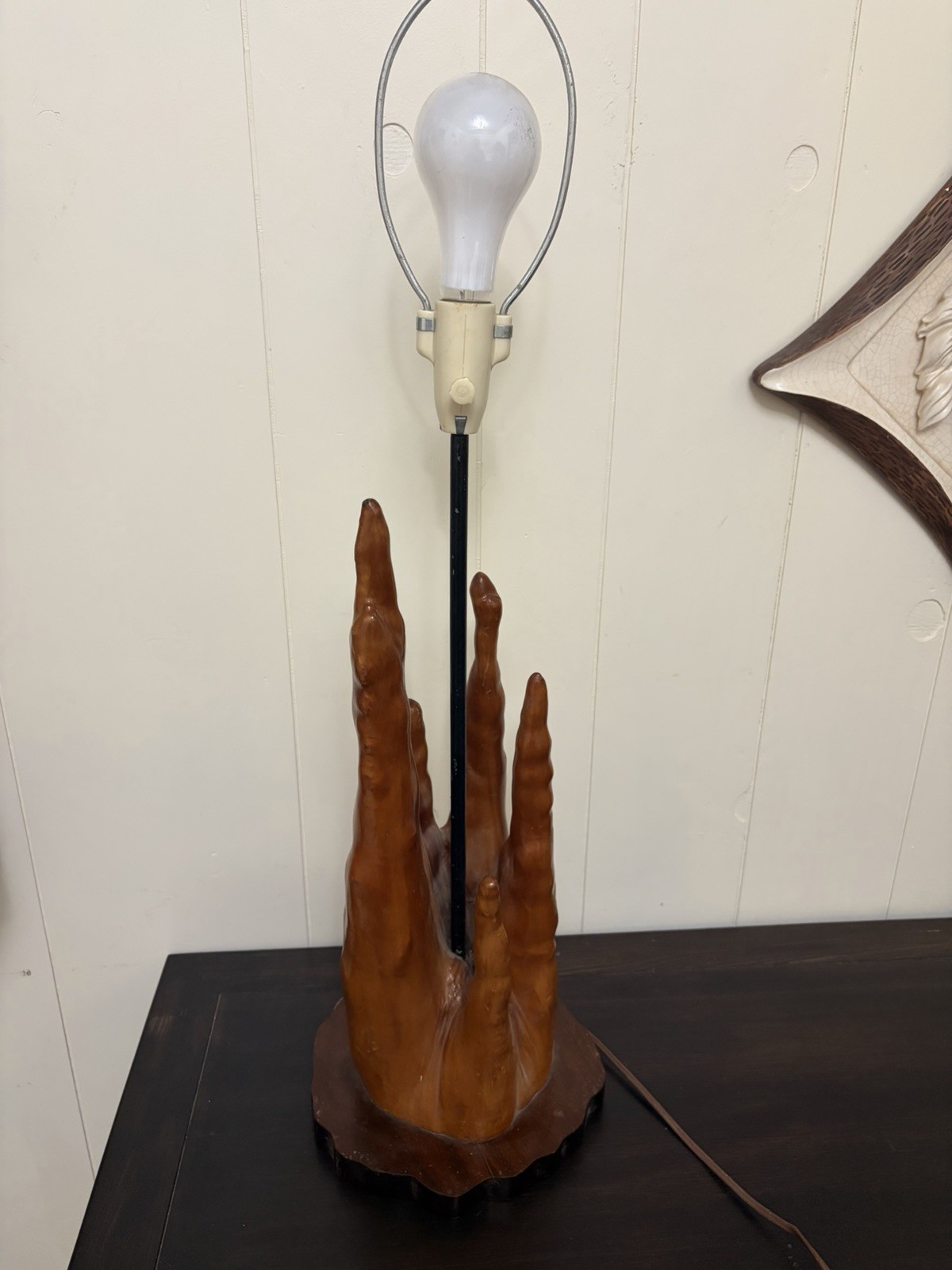 Vtg Lamp Huge Mid Century Modern Cypress Knee Root Lamp Brutalist Naturalist
