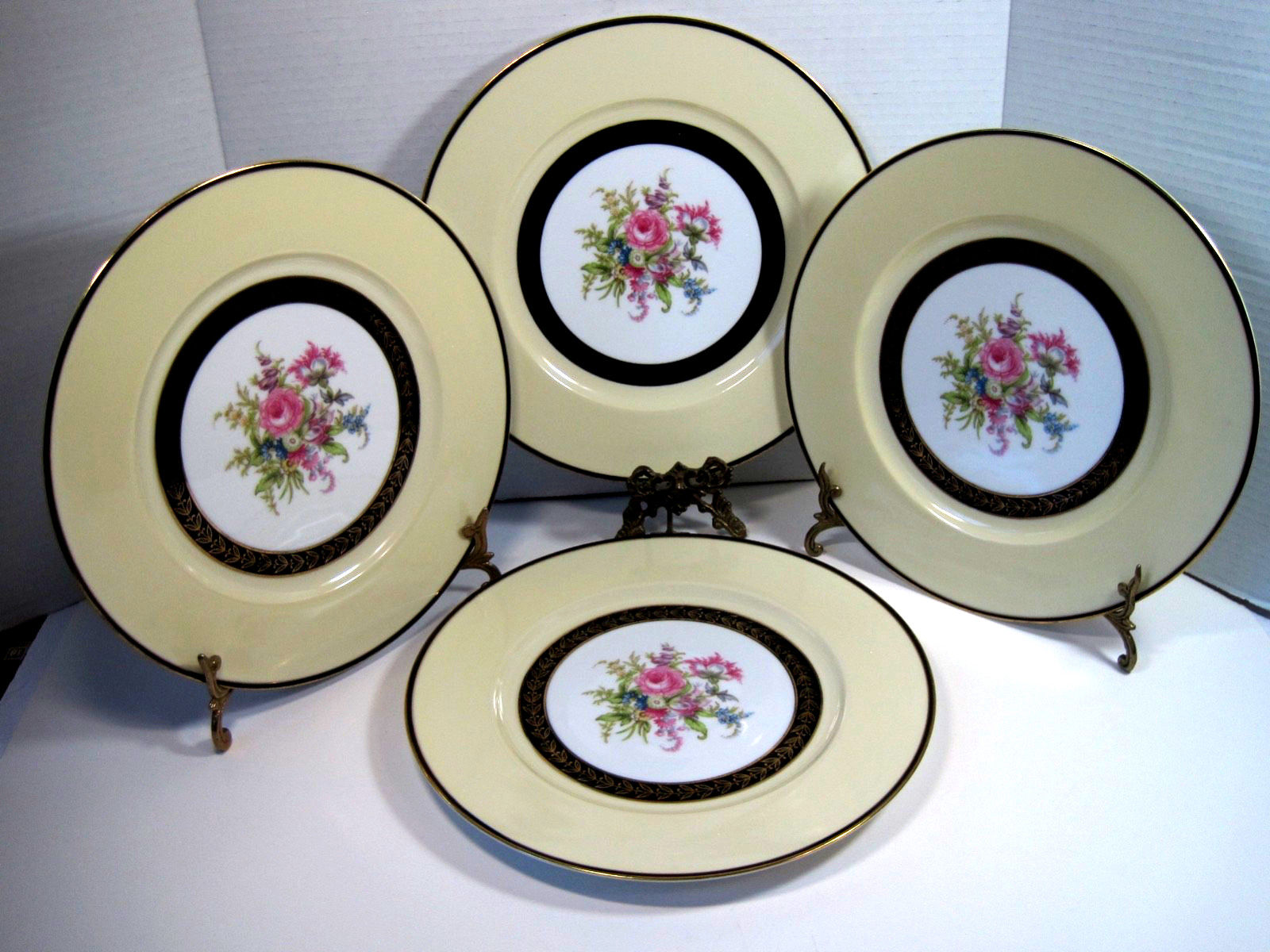 VTG Noritake Morimura Hand Painted Nippon Set Of 4 Dinner Plates 11 VTG Noritake Morimura Hand Painted Nippon Set Of 4 Dinner Plates 11