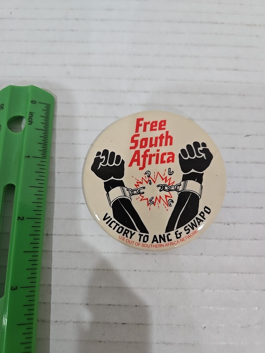 Free South Africa Victory To ANC & Swapo Pinback Button Activism VTG 