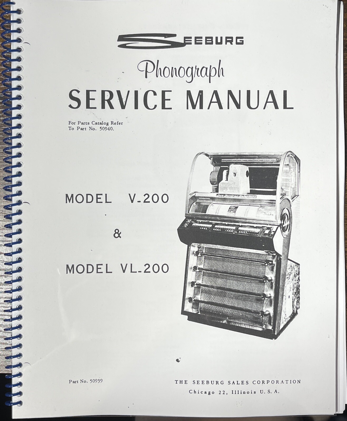 *NEW* SEEBURG MODEL V-200 VL-200 FULL SERVICE MANUAL *HIGH QUALITY 60 PAGES