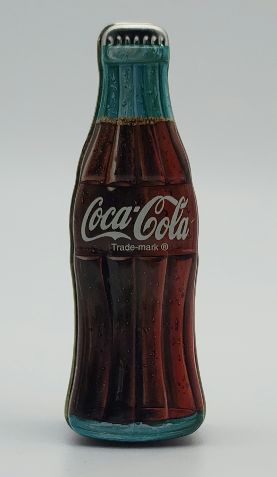 Coca-Cola Bottle Shaped Tin Container 1998 Red Brown Green Soda Theme Coca-Cola Bottle Shaped Tin Container 1998 Red Brown Green Soda Theme