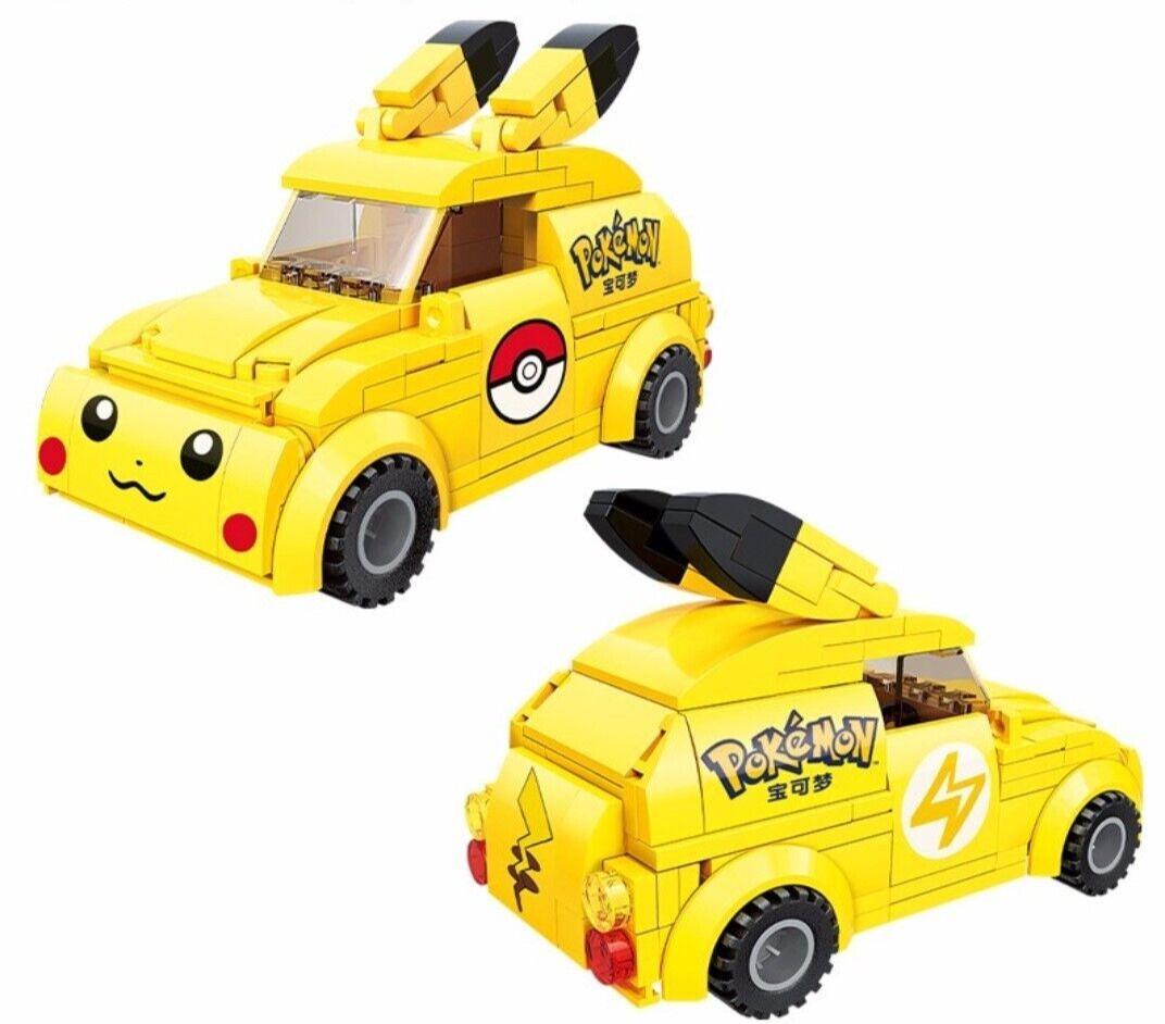 KEEPPLEY Pokemon Building Block Sets: Pikachu Mini Car & Pikachu Mini Bus - NEW