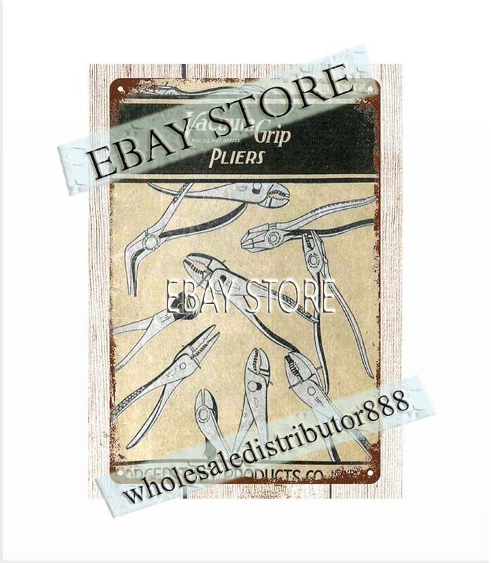 Forged Steel Products Vacuum Grip Pliers tools machinist garage metal tin sign
