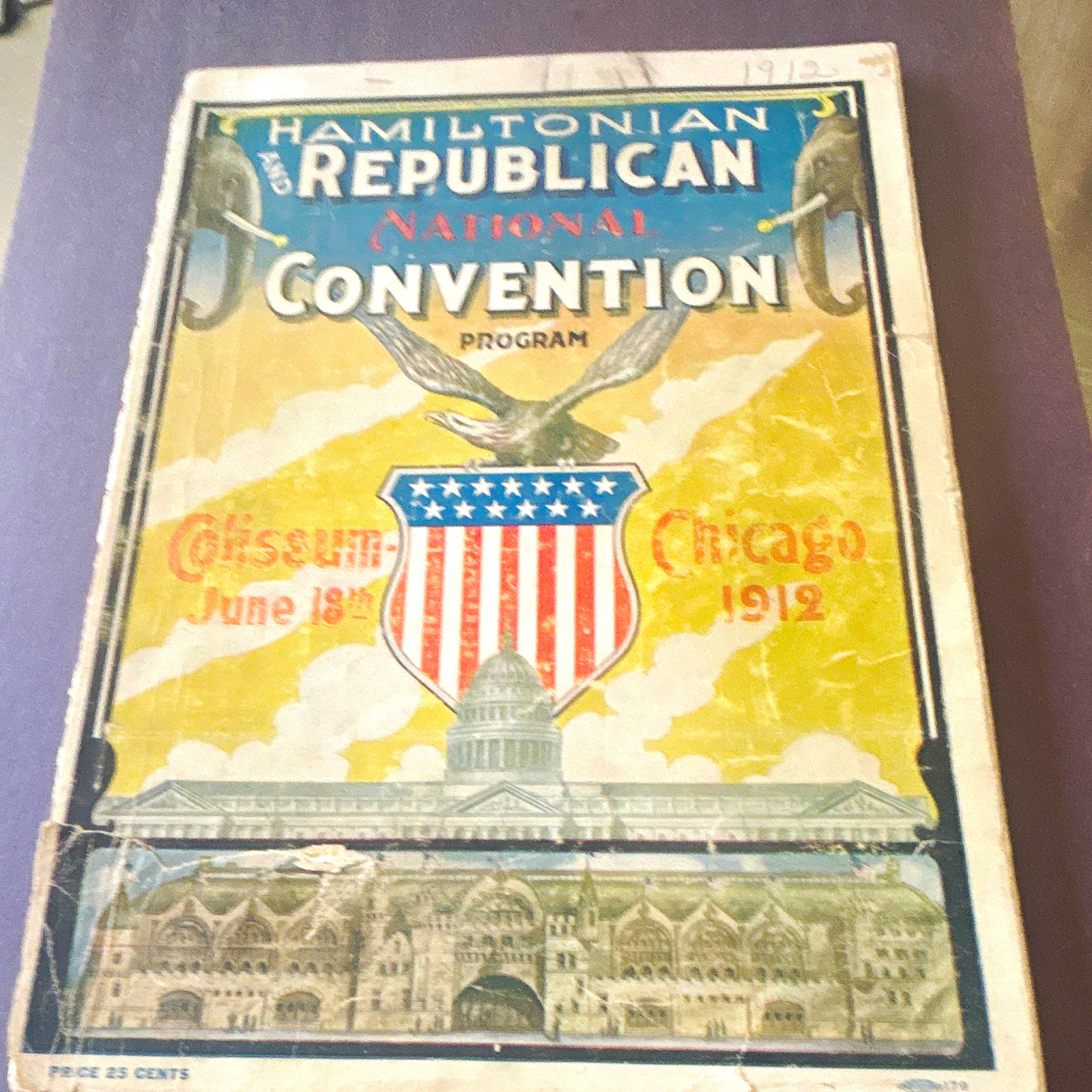 1912 Republican National Convention Chicago Program Albert B. Cummins   RARE