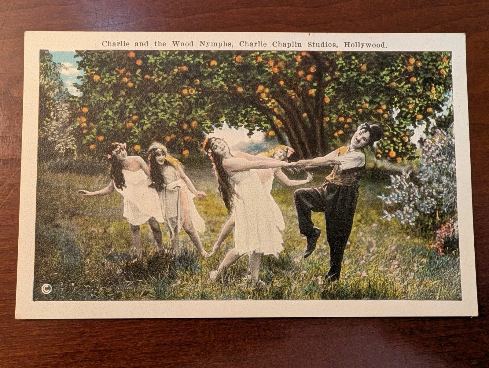 Vintage Charlie and the Wood Nymphs Postcard unuse - Charlie Chaplin - Hollywood