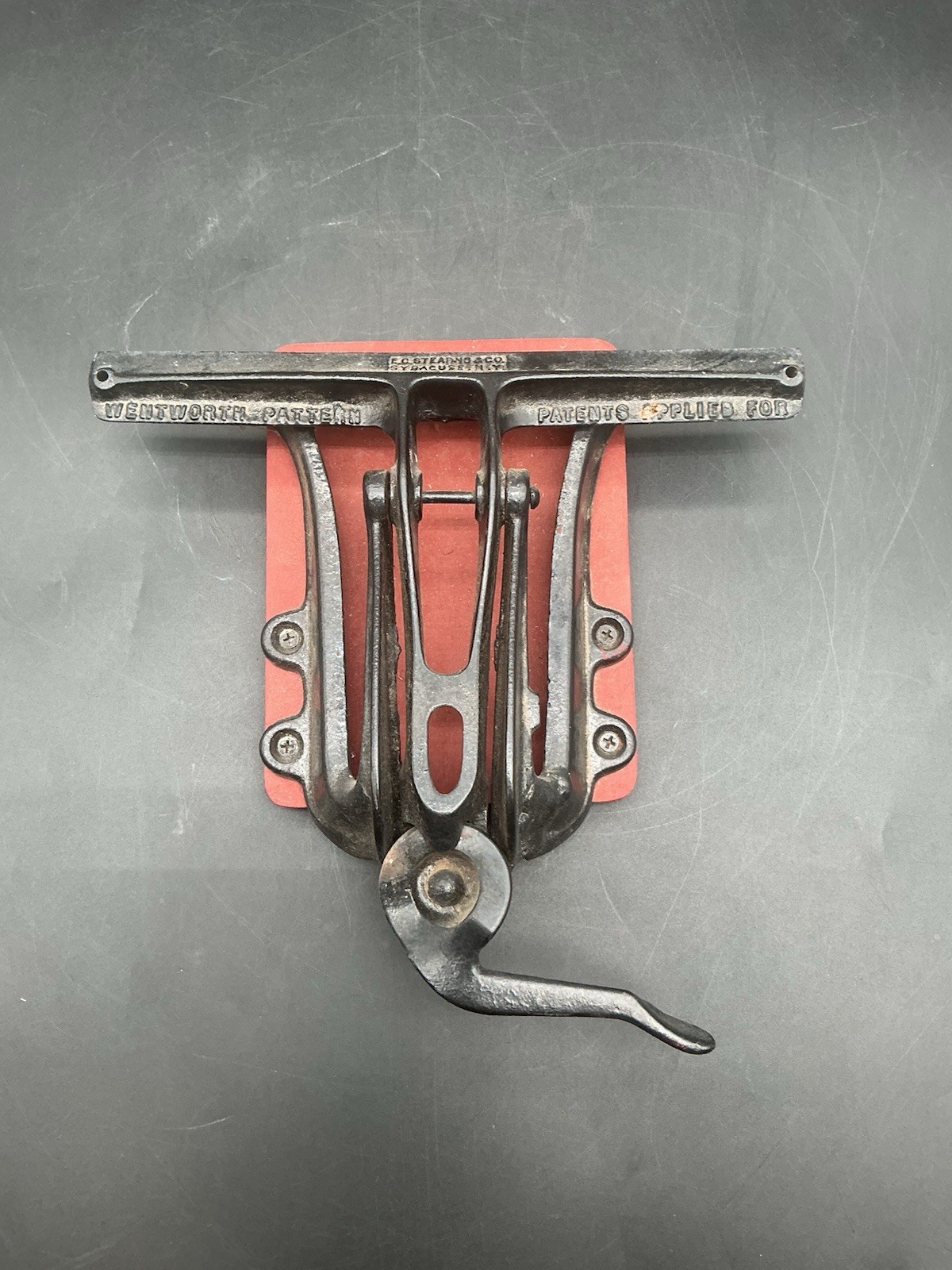 Antique E.C. Stearns Wentworth No. 3 Cast Iron Saw Filing Vise 1911 Patent