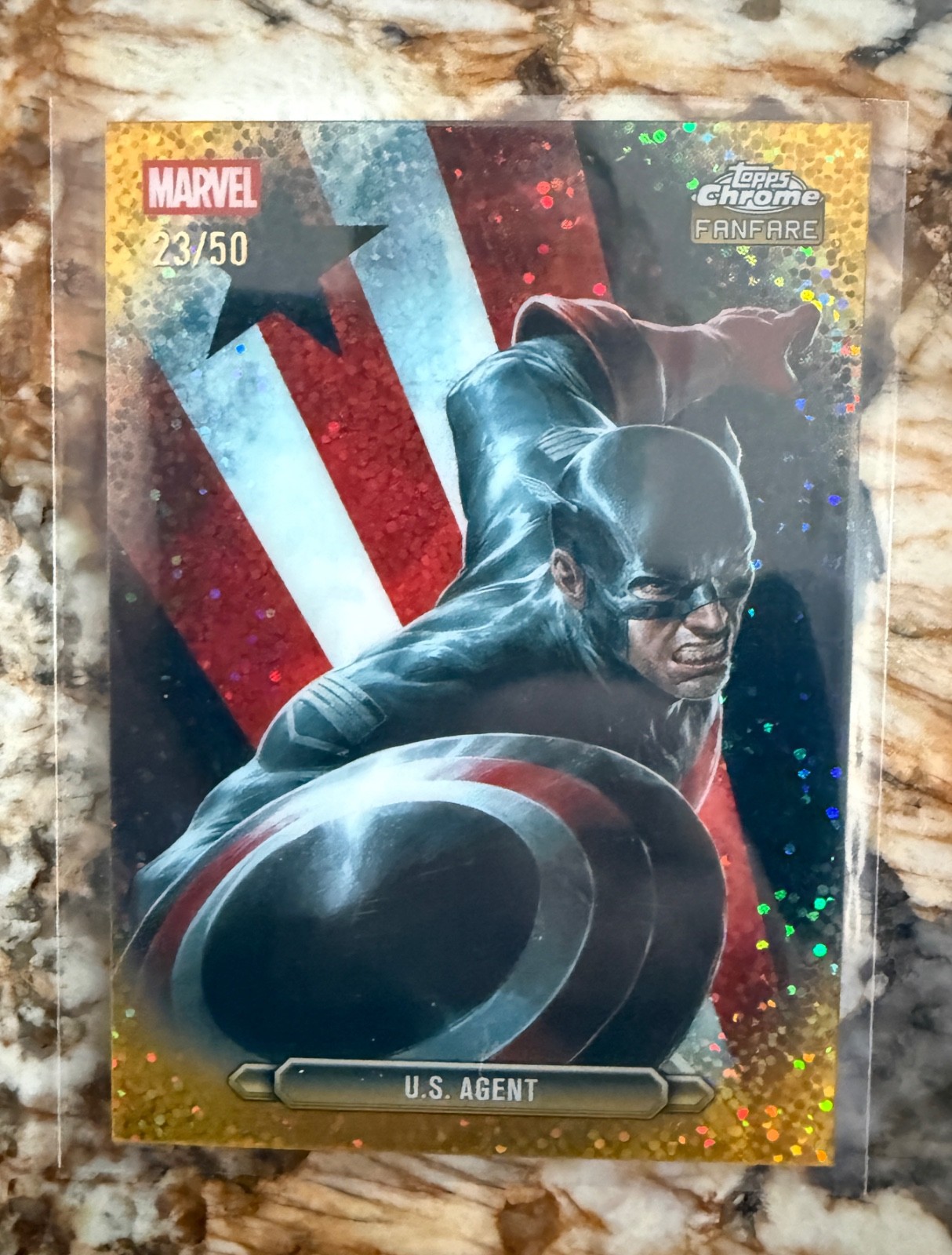 2026 Topps Chrome Marvel U.S. Agent GOLD Speckle /50 #FF-45 Fanfare