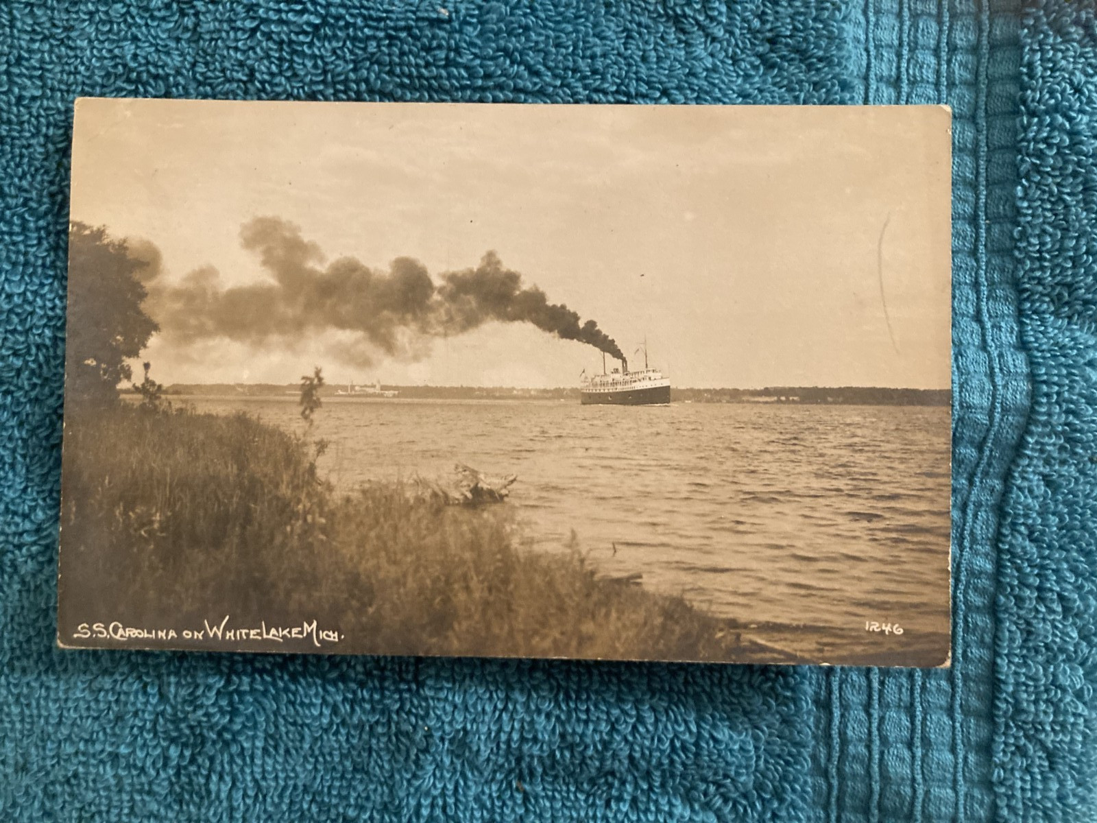 RPPC White Lake Michigan Historic SS Carolina by Michillinda Photo Shop c1910