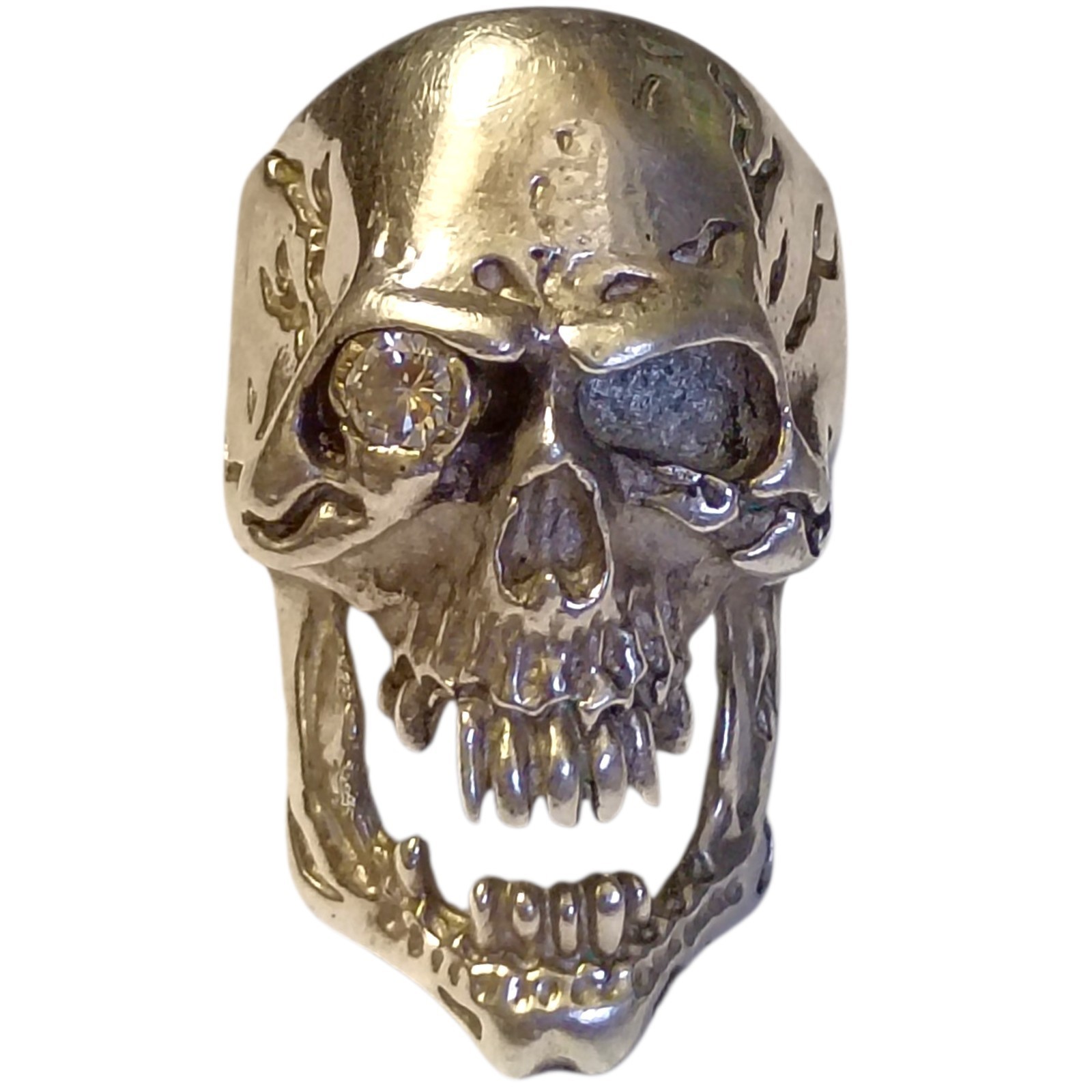 27.4grMemento Mori Vintage Sterling Silver 0.25ct real diamond Skull Ring Sz11 27.4grMemento Mori Vintage Sterling Silver 0.25ct real diamond Skull Ring Sz11