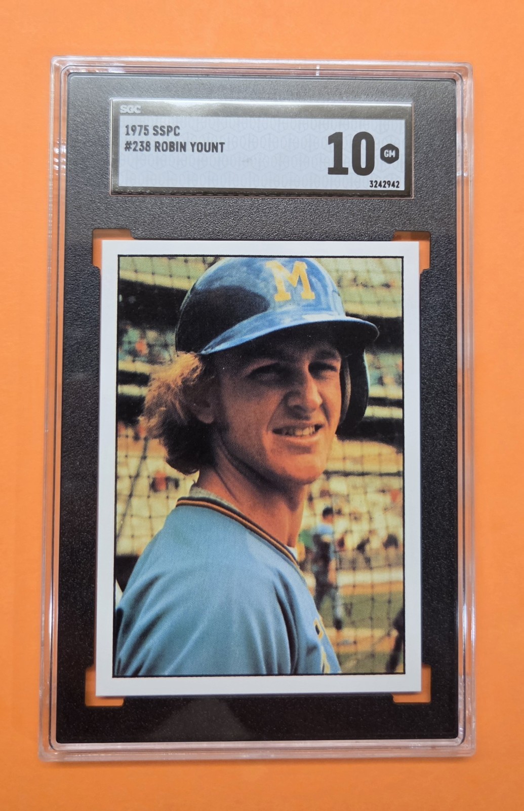 1975 SSPC #238 ⚾️ ROBIN YOUNT RC Rookie SGC 10 GM 🔥 Gem Mint **Beautiful card**