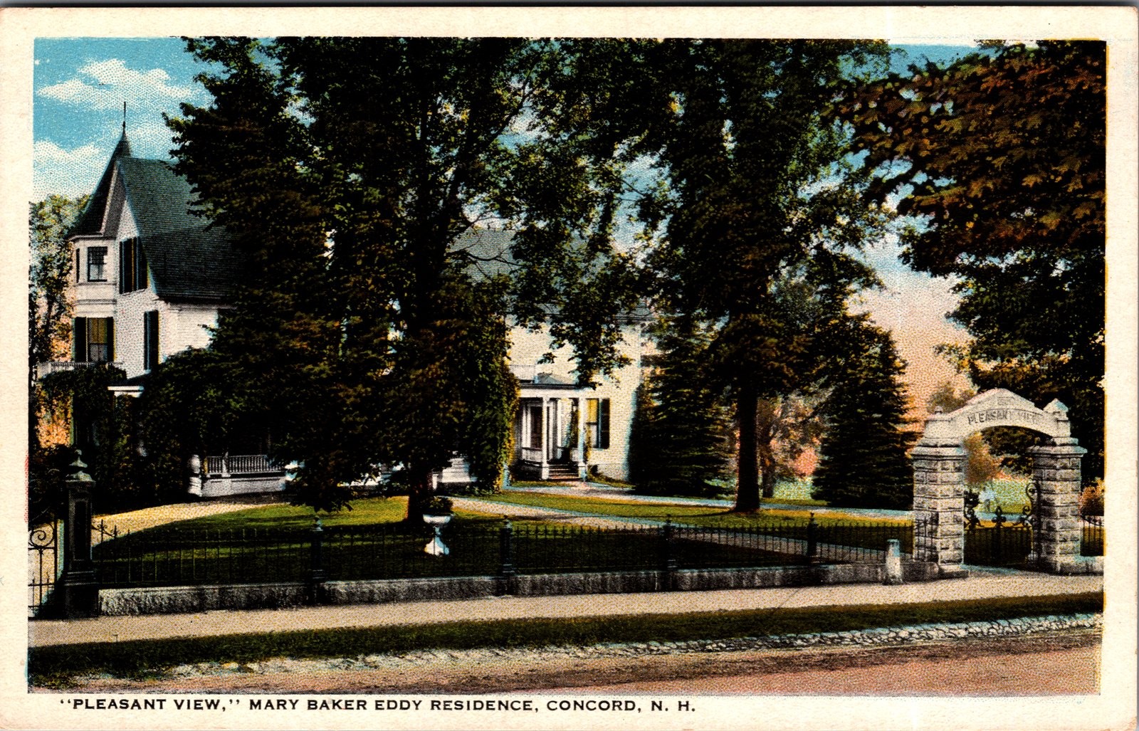 1930s Postcard Pleasant View Mary Baker Eddy Residence Concord New Hampshire