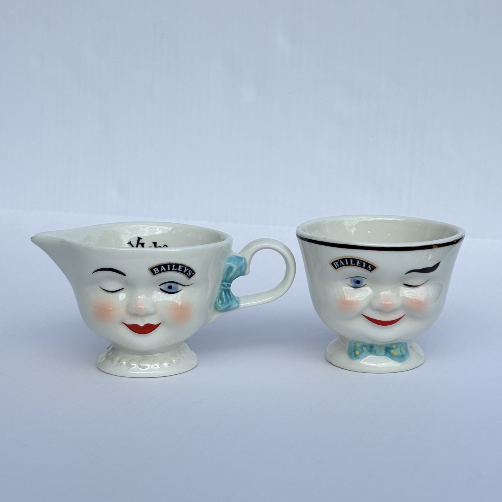 VTG 1996 Baileys Irish Cream Cream & Sugar Winking Face YUM Anthropomorphic MINT