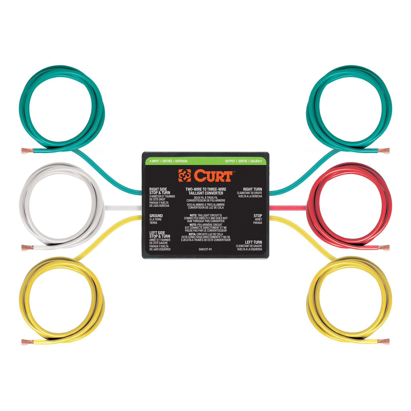 CURT 2 to 3 Wire Taillight Converter for Dinghy Towing Ready to Install