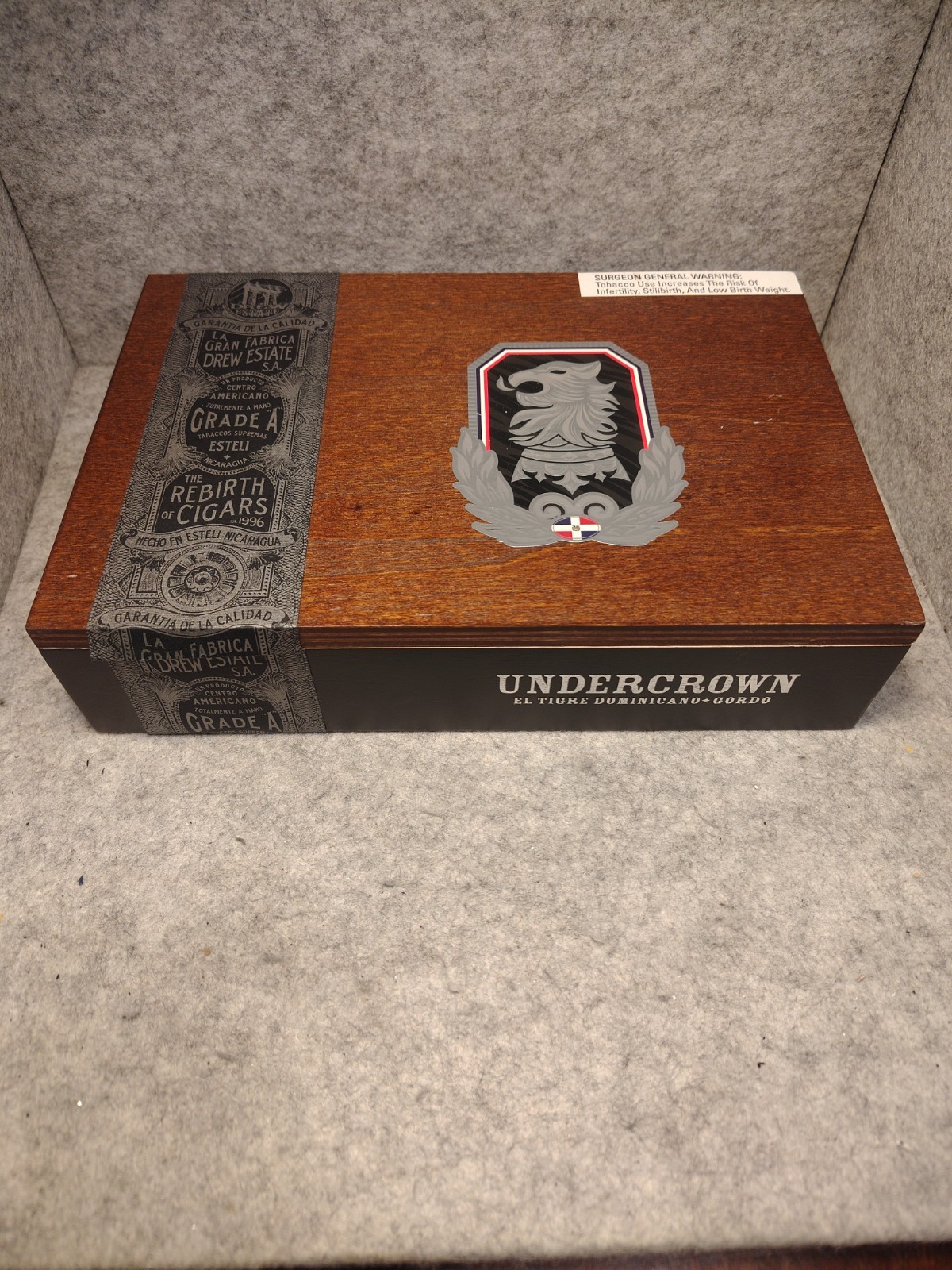 Drew Estate Undercrown El Tigre Dominicano Gordo Empty Wooden Cigar Box