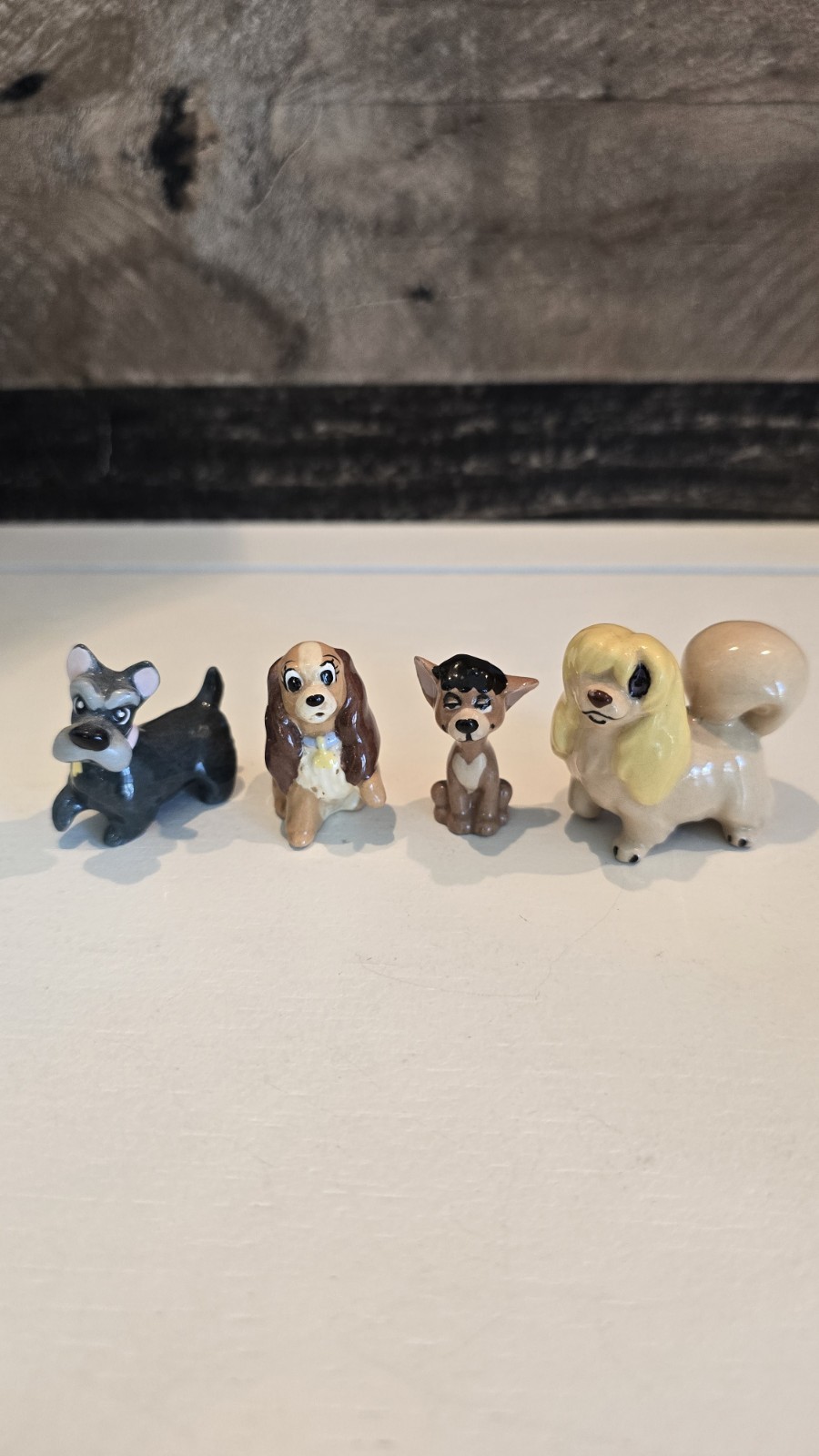RARE Vintage Hagen-Renaker Disney Lady & Tramp Set 4 Peg Lady Jock Pedro Dogs