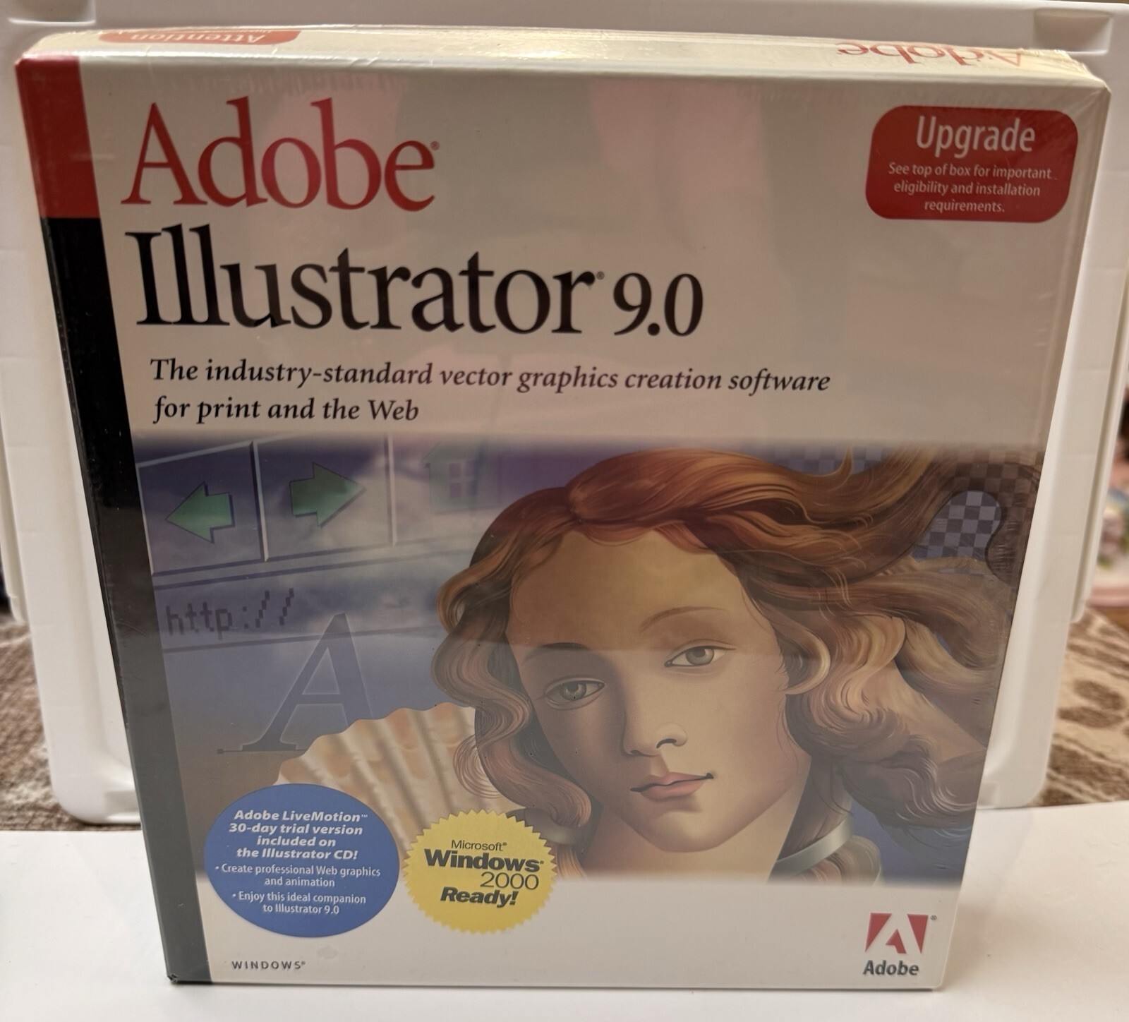 Vintage Adobe Illustrator 9.0 PC Windows Big Box Software Factory Sealed 2000
